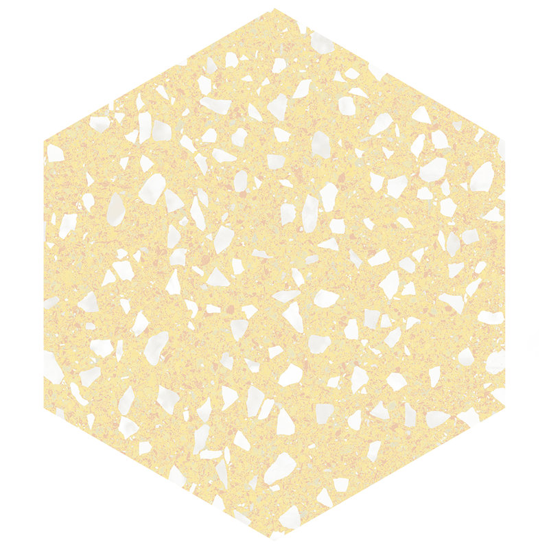 Carreau de porcelaine 9 po x 10 po Venice, Jaune