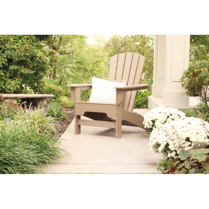 Chaise Adirondack en plastique / résine Willene, Bois patiné