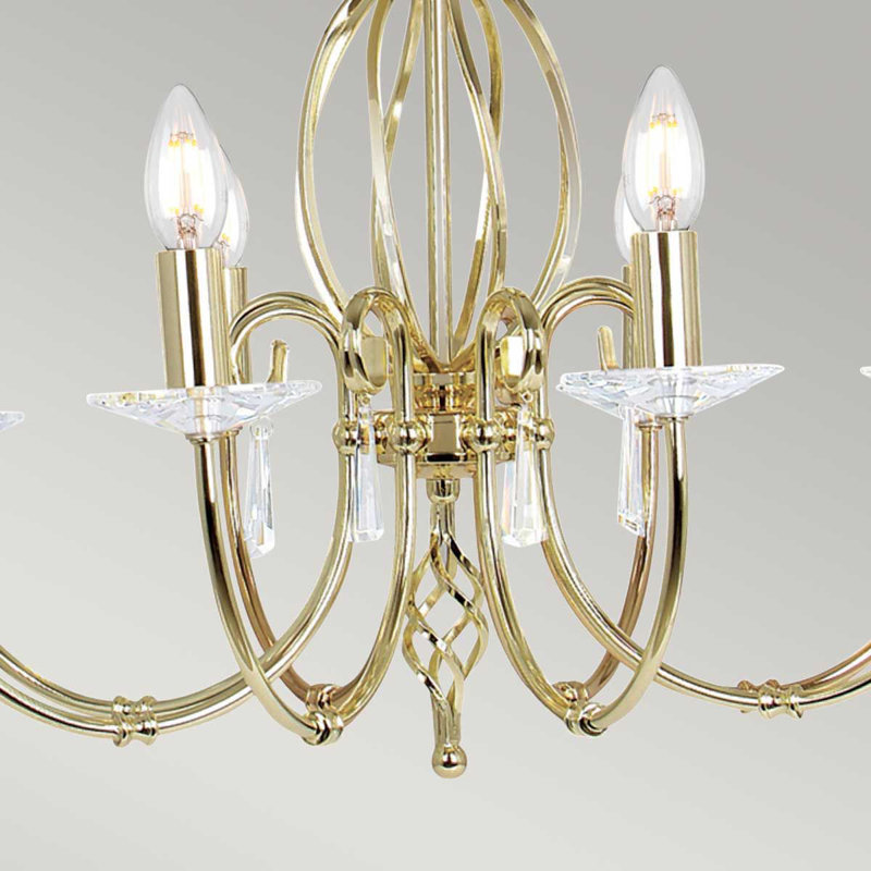 Vosburgh 8 - Light Candle Style Chandelier, Polished Brass