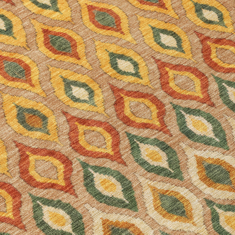 Tapis ikat intérieur / extérieur lavable à la machine Lamanna ACN3122, Cuivre, 3 pi x 5 pi