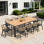 Table de salle à manger rectangulaire pour l'extérieur avec trou pour parasol et structure en aluminium-2003037910-1990094708