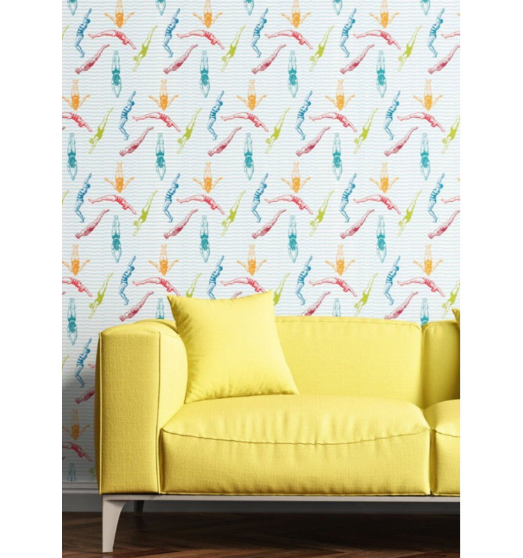 Rouleau de papier peint autocollant L 10 pi x l 24 po Signature Divers, Sucette glacée, Peel & Stick, Autocollant