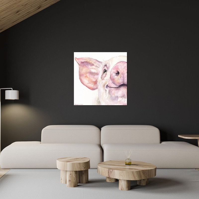 «Happy Pig» par George Dyachenko - impression non encadrée, H 24 po x l 24 po x P 0,25 po