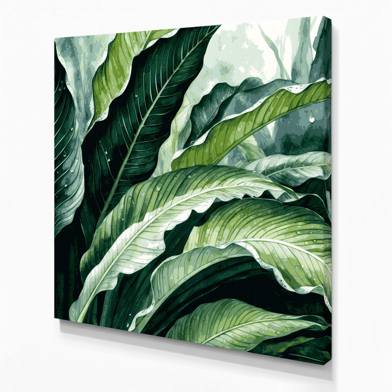 Art mural sur toile Botanical Alocasia, H 16 po x l 16 po