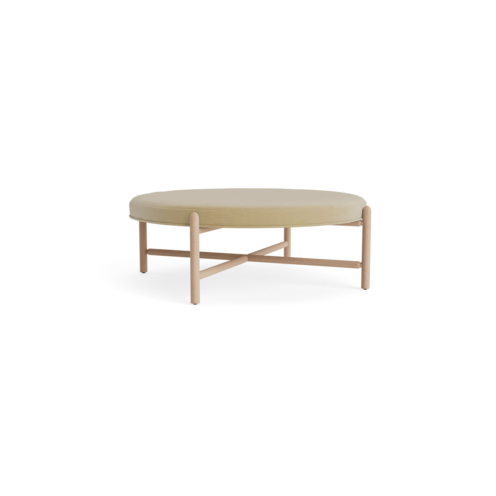 Vane 48" Round Ottoman, Oak, Khaki