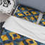 Ensemble de housse de couette moderne bleu et jaune Modern Rhombus I-109144379