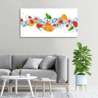 Fruit With Ice - No Frame Print on Canvas