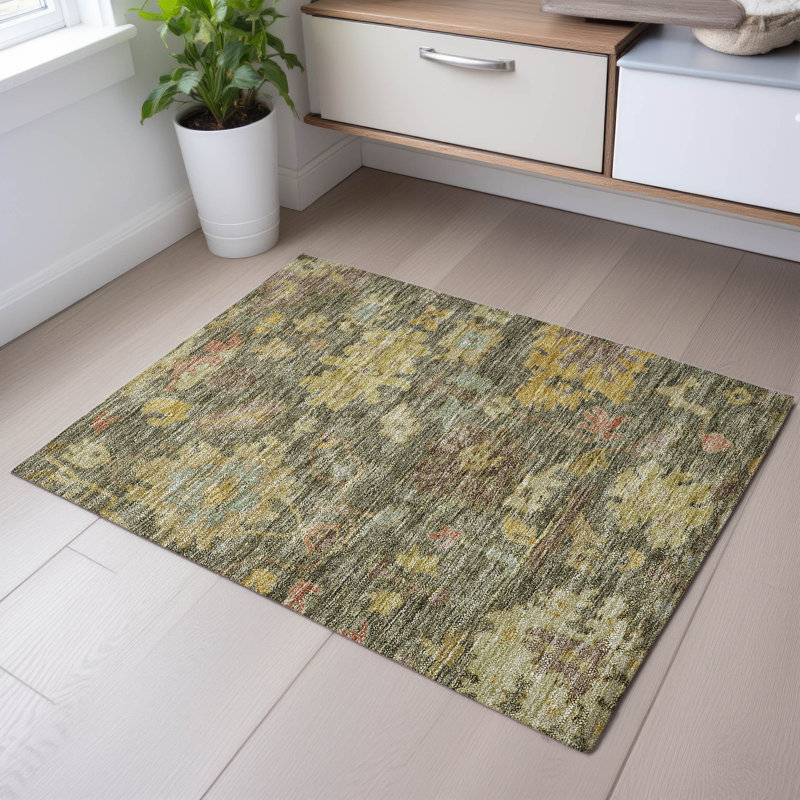 Premium Machine Washable Konopka AMF1108 Global Rug, Rectangle 1 pi 8 po x 2 pi 6 po