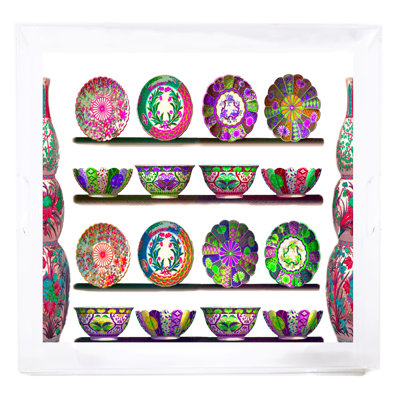 Ceramic Menagerie Acrylic Square Decorative Tray