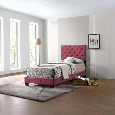 Upholstered Bed Frame With Button Tufted