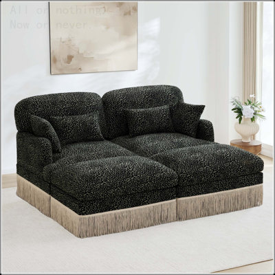 Leopard Print Chenille Sectional Sofa