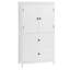 Armoire de rangement pour salle de bain, armoire avec deux portes et tiroirs, tablette réglable, panneau de fibres à densité moyenne-1606632287