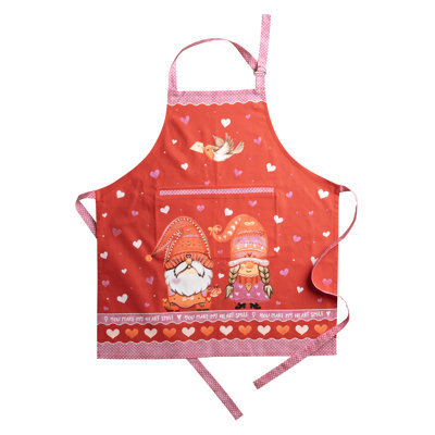 Tablier Maison d'Hermine Valentine 100 % coton pour tous les jours - 70 x 80 cm
