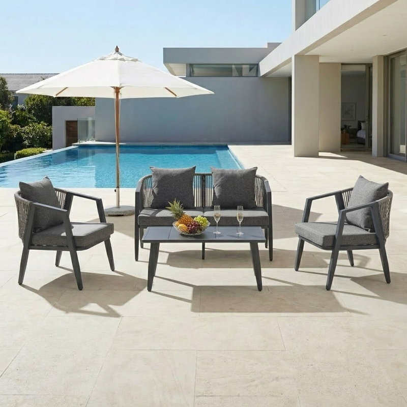Casual Comfort Modern Patio Multi-Person Table and Chair Set, Green