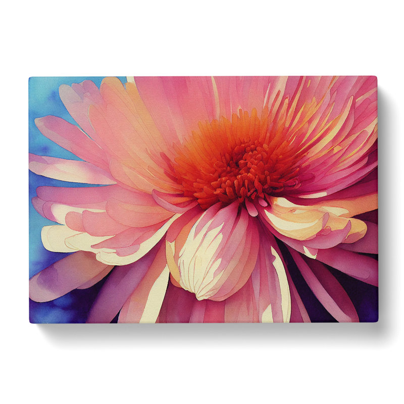 Chrysanthemum Watercolour Flower Vol.3 - Wrapped Canvas, 35cm H x 50cm W x 3cm D