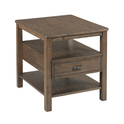 RECTANGULAR DRAWER END TABLE-DEEP BROWN