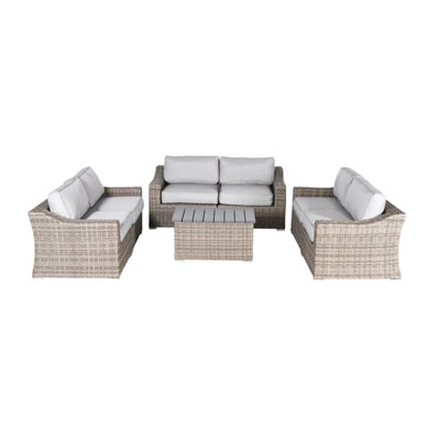 Ensemble 7 pièces de canapé de patio en osier avec coussins 7 pièces confortablement assemblés