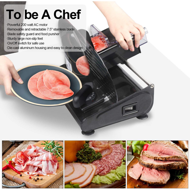 7.5'' Blade Electric Meat Slicer Cheese Deli Meat Food Cutter Kitchen Home  