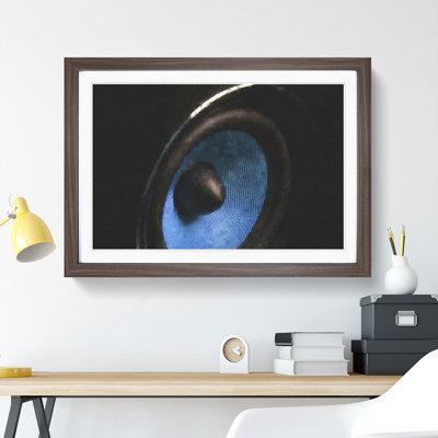 Hi-Fi Speaker in Blue - Framed Print
