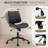 Modern Armless Home Office Chair, PU Leather Small Mid-Back Desk Chair with 4-Level Adjustable Backrest-1999977235