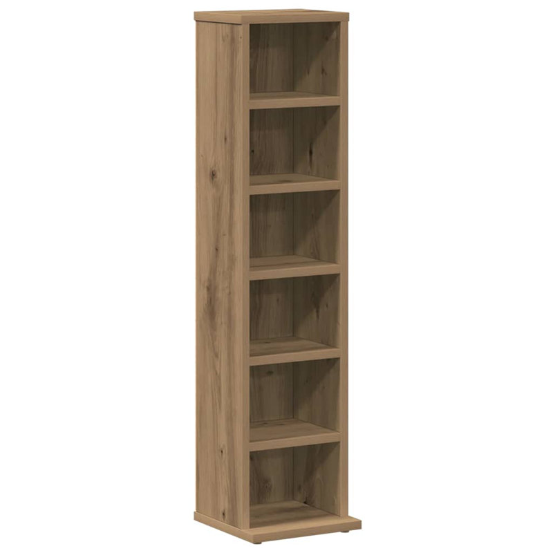 CD Cabinet Engineered Wood Storage Organizer Shelf Cabinet, Artisan Oak