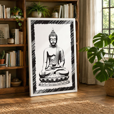 Seated Buddha Japandi - Wrapped Canvas
