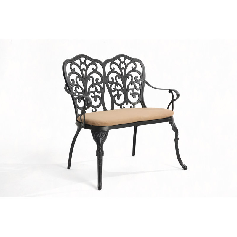 Banc en fonte d'aluminium avec coussin
