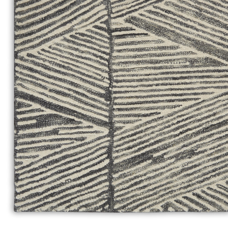 Helma Geometric Wool Hand Woven Area Rug, Runner 69 x 229cm