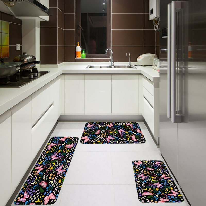 Ensemble de 3 tapis de cuisine et chambre d'enfant Night Butterfly Kitchen