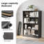 Grey Bookshelf For Bedroom 4 Shelf Office Bookcase 48 Inches Tall Modern Wood Bookshelf For Living Room 4 Tier Wide Manga Bookshelves Library Bookcase-1733094907-1733094850