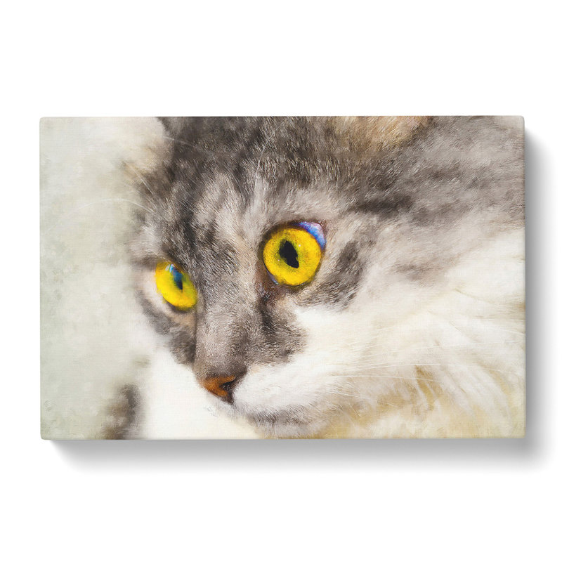 Portrait of a Cat Vol.8 - Wrapped Canvas Graphic Art, 40cm H x 60cm W x 3cm D