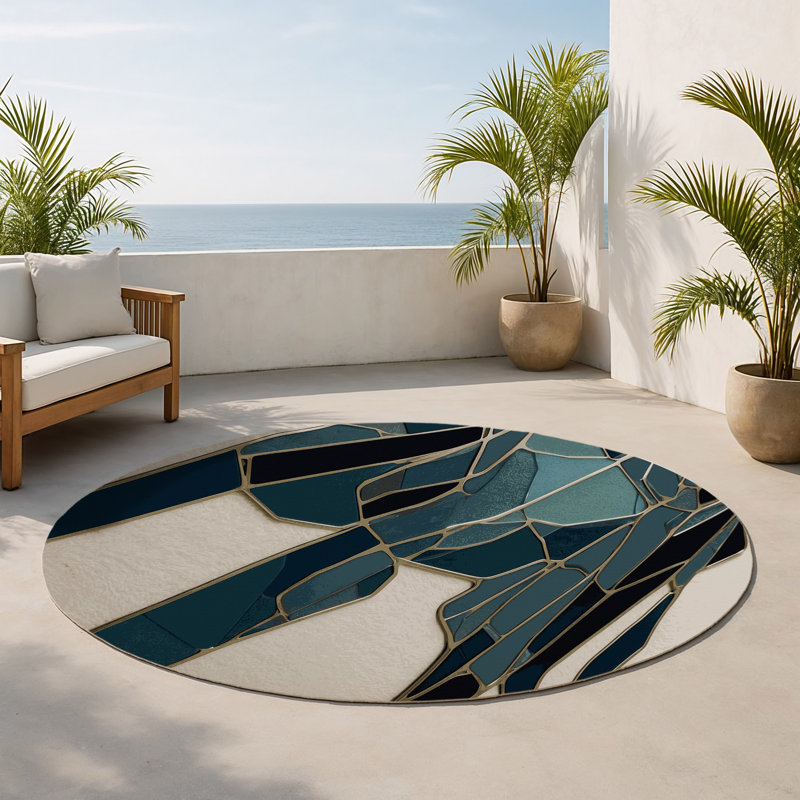 Tapis intérieur et extérieur Zenith Rift, Rond 5 pi