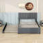 Lit plateforme tapissier en bois avec lit gigogne et tête de lit-1031538343-1031538345