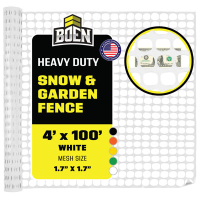 Clôture de sécurité blanche, 1,2 m x 30,5 m, clôture de chantier temporaire, clôture à neige en filet, filet de jardin en plastique, barrière hors sol, pour les cerfs, les enfants, la piscine, le limon, la pelouse, les lapins, la volaille, les chiens