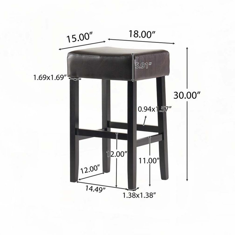 Tabouret de bar 30 po en cuir sans dossier
