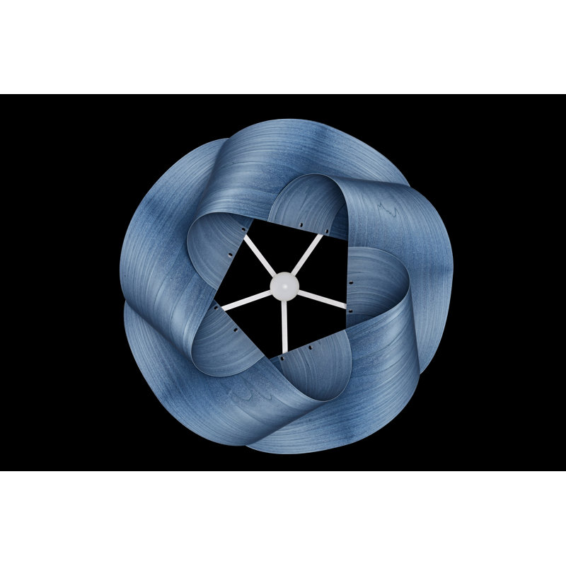 Swirl 1 - Light Pendant, Blue, Matte White, E26