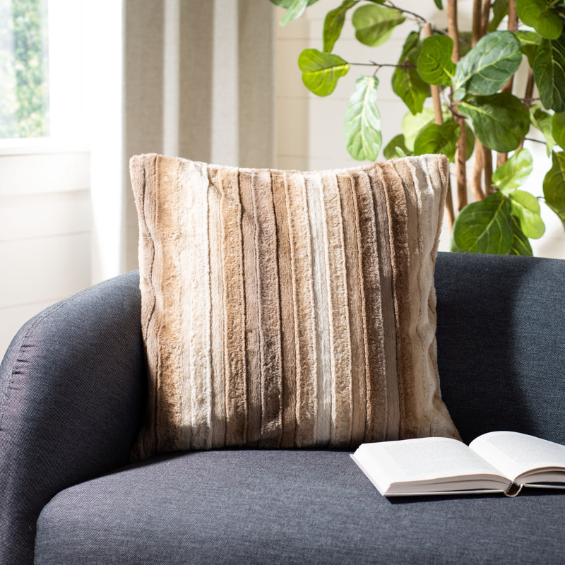 Elian Reversible Throw Pillow, Brown