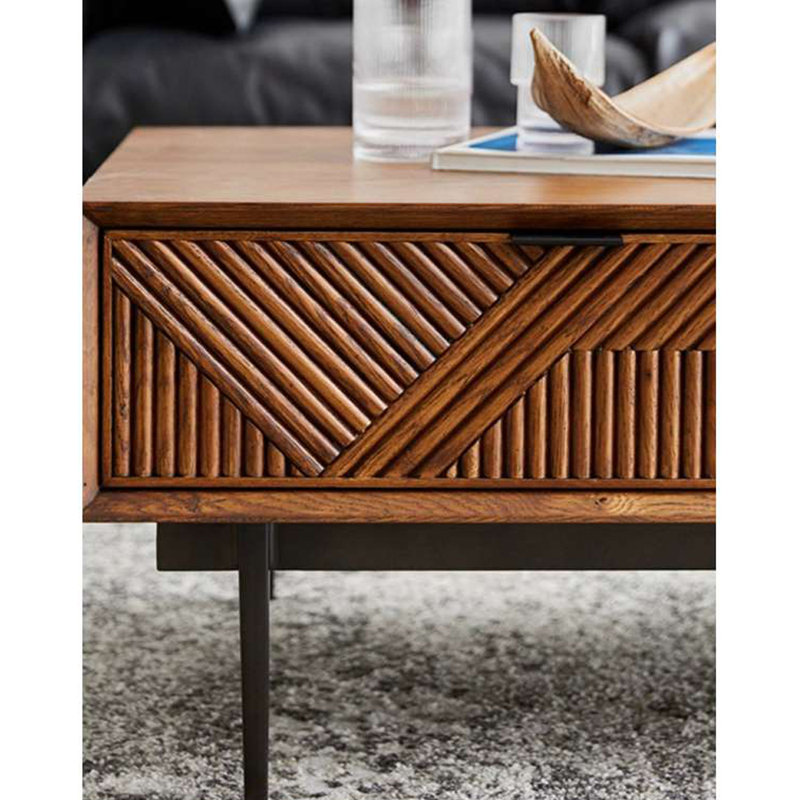 Table basse rétro avec sculptures Retro, Brun