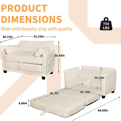 2 - Seater Corduroy Bed With Side Storage, In 1 Convertible, Skin Fabric, Stable Base, Sitting For Long