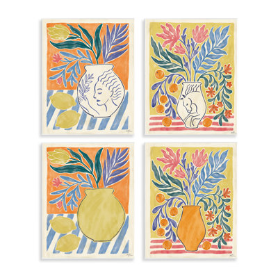 Cyprus Fruits & Botanicals 4 Piece Wall Plaque Art Set, design by Janelle Penner