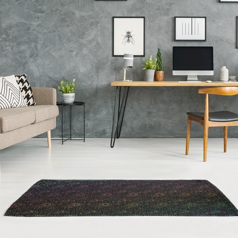 Tapis de zone noir/mauve astrologie, Rectangle 5 pi x 7 pi
