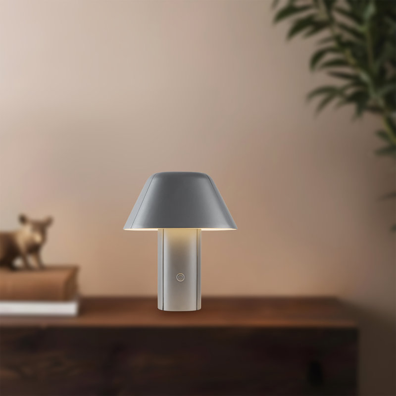 Folio 10-in Black dimmable LED Table Lamp, Space Gray