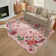 Tawann Machine Washable Floral Farmhouse Area Rug with Non-Slip Backing for Living Room, Dining Room, Bedroom