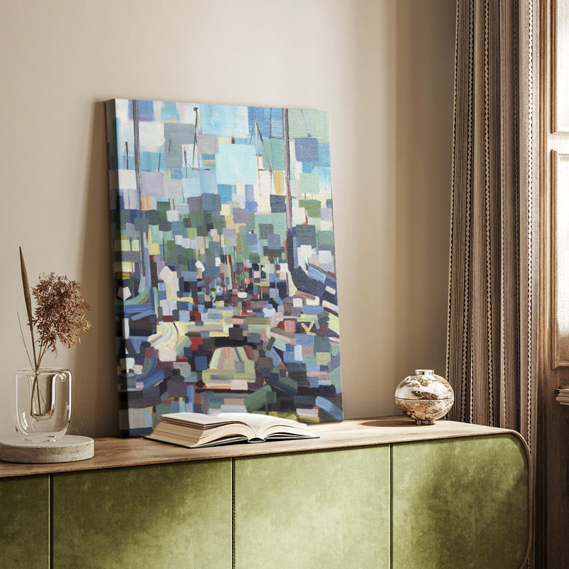Les bateaux du matin I - galerie sur mesure, H 12 po x l 8 po