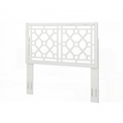 Queen/King Tabor Chippendale White Headboard - No Box Spring Needed, Durable Poplar Wood