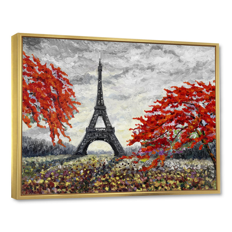 «Paris Eiffel Tower In Beau Fitul Summer V», reproduction sur toile flottante, H 30 po x l 40 po x P 1,5 po