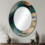 Miroir mural ovale doré et vert abstrait en marbre Harmony Swirls II-1047604163