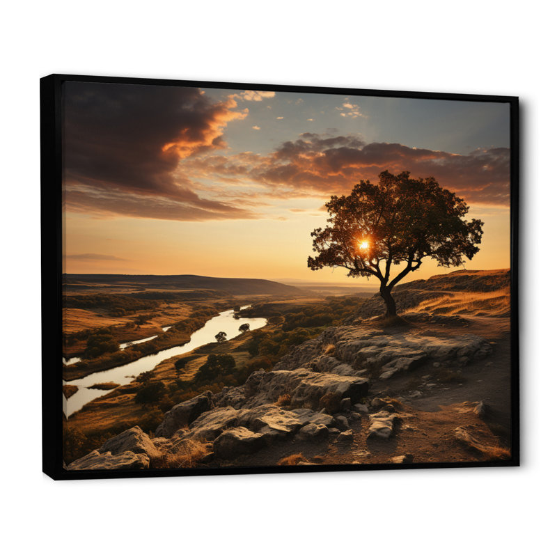 «Brown Sky Harmony» sur impression sur toile, H 30 po x l 40 po x P 1,5 po, Cadre flottant noir