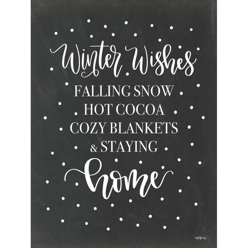 Winter Wishes - Art textuel sur toile tendue, H 18 po x l 12 po
