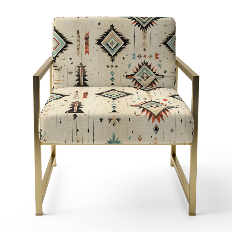 Chaise d'appoint Tribal Nomad Boho, Doré